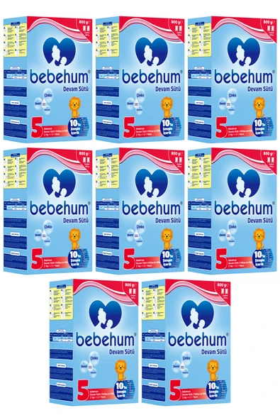 Bebehum 5 Devam Sütü 800 Gr 2 Yaş+ 8 Adet ürün görseli