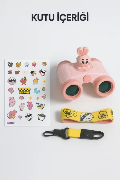 ELECTROAWM 8x25 HD Optik Sevimli Oyuncak  kaliteli Dürbün Pembe Benzersiz Hediye - 5