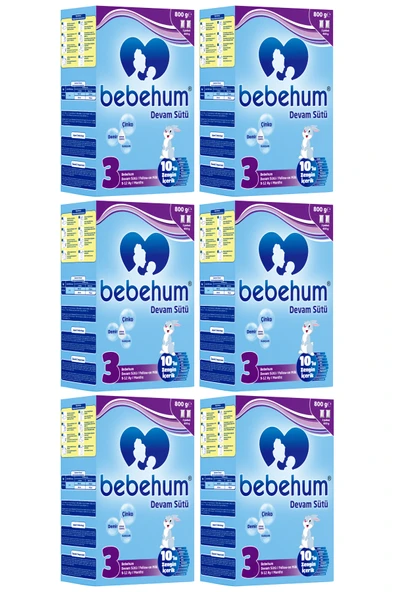 Bebehum 3 Devam Sütü 9-12 Ay 800 gr X 6 Adet ürün görseli
