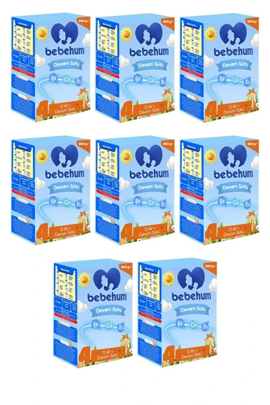 Bebehum 4 Devam Sütü 800 Gr 12+ Ay 8 Adet