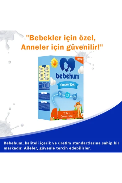 Bebehum 4 Devam Sütü 800 Gr 12+ Ay - 3