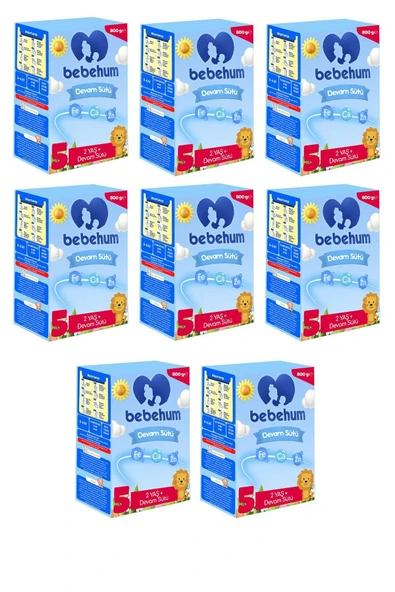 Bebehum 5 Devam Sütü 800 Gr 2 Yaş+ 8 Adet