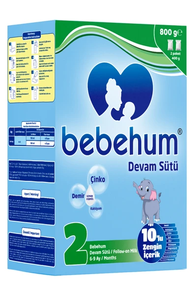 Bebehum 2 Devam Sütü 800 Gr 6-9 Ay ürün görseli