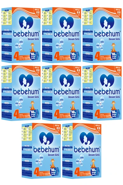 Bebehum 4 Devam Sütü 800 Gr 12+ Ay 8 Adet ürün görseli