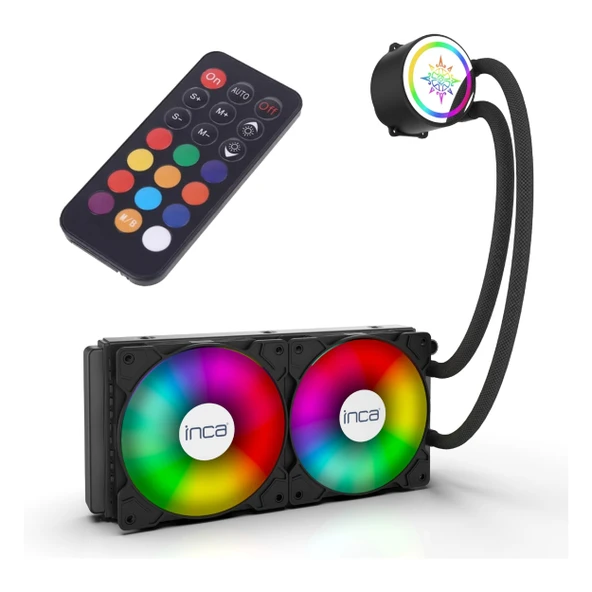Inca ISS-02XN ARGB 240mm AM5/1700P Siyah İşlemci Sıvı Soğutucu ürün görseli 1