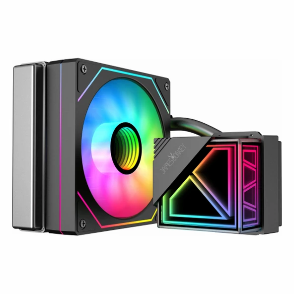 James Donkey Lugis JDC120 ARGB 120mm AM5/1700P Siyah İşlemci Sıvı Soğutucu ürün görseli 1
