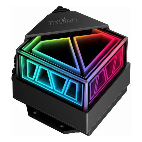 James Donkey Lugis JDC120 ARGB 120mm AM5/1700P Siyah İşlemci Sıvı Soğutucu - Resim 4