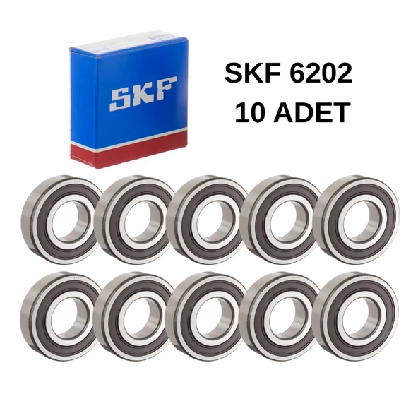 SKF 6202-2rsh/c3 Sabit Bilyalı Rulman 15x35x11 mm - 10 ADET ürün görseli