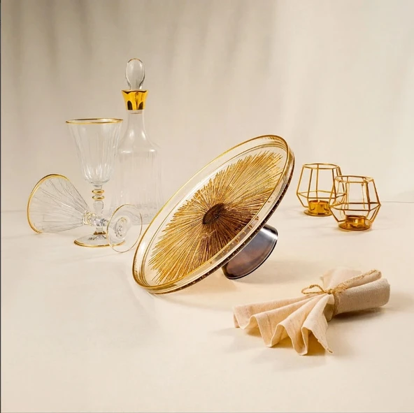 Fecra Mystic Ayaklı Kek Sunum Tabağı 28 Cm