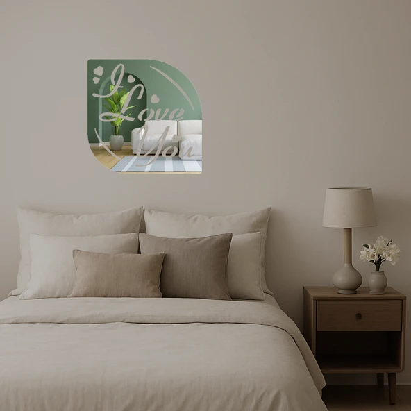 Aşk Mesajlı  Aynalı Tablo - Resim 2