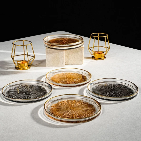 Fecra Mystic 6'lı Pasta Tabağı Seti 16 cm - Resim 5