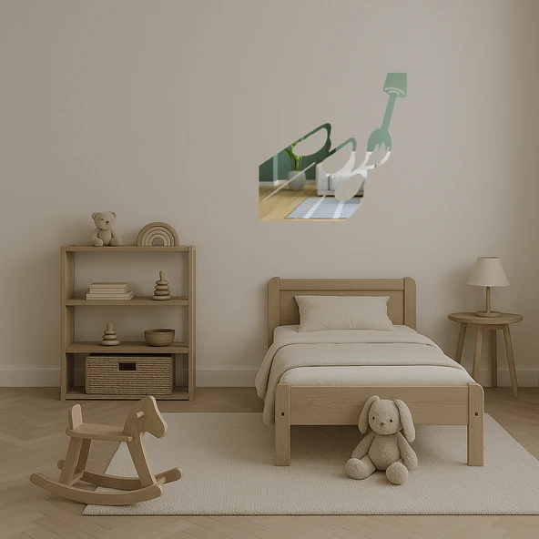 Oje Şişesi Tasarımlı  Duvar Aynalı Tablosu - Resim 5