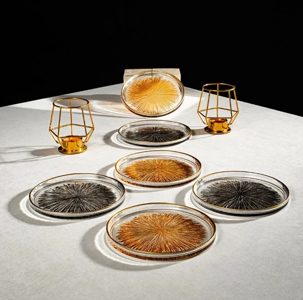 Fecra Mystic 6'lı Pasta Tabağı Seti 16 cm - Resim 2