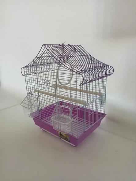 Qh Kuş Kafes Üçgen Çatılı 28x22x39 Mor Muhabbet Kanarya - 2