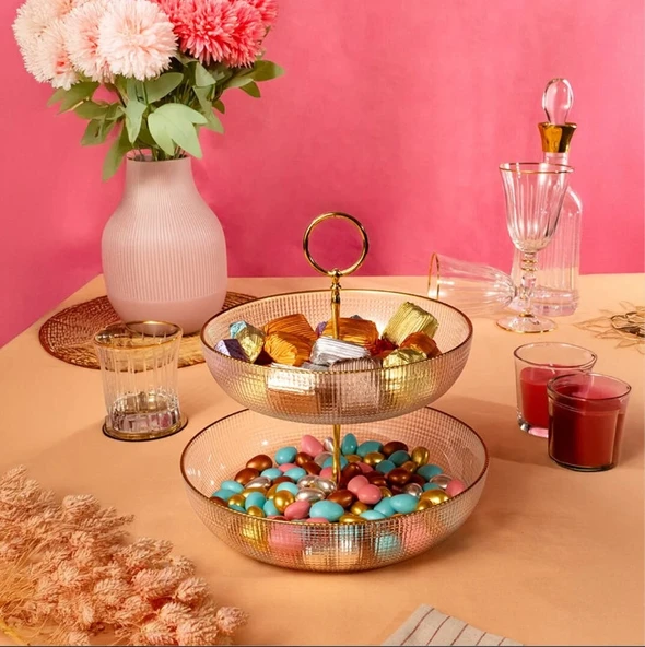 Fecra Loren Katlı Kase Altın Fileli - 3