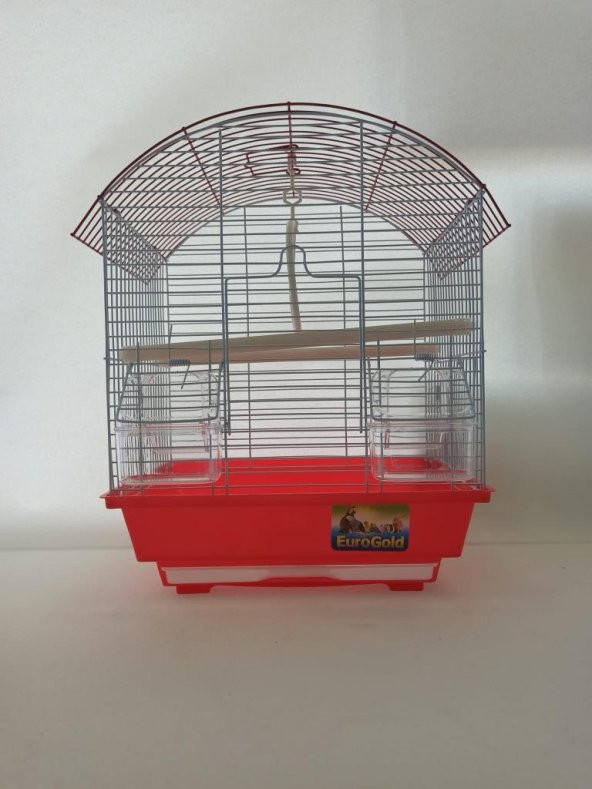 Qh Pet Cage Kafes Renkli 30x23x39 Kırmızı Muhabbet Kanarya