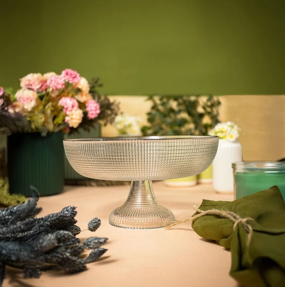 Fecra Loren Ayaklı Kase Siyah Fileli - 2