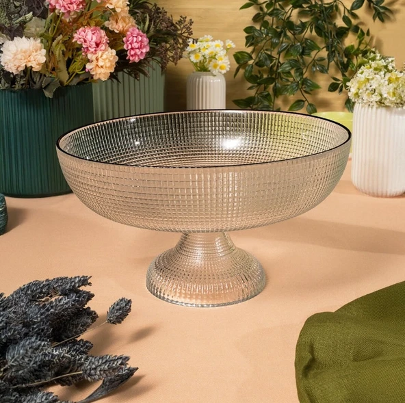 Fecra Loren Ayaklı Kase Siyah Fileli - 3