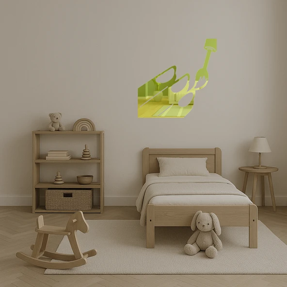 Oje Şişesi Tasarımlı  Duvar Altın Aynalı Tablosu - Resim 2