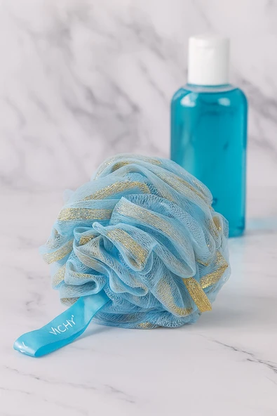 Vichy Simli Banyo Lifi  Yoğun Köpük Etkili Duş Lifi Cilt Temizleyici, Estetik ve Dayanıklı Vücut Lifi  VCH-6575  MAVİ GOLD SİMLİ 60 gr ürün görseli