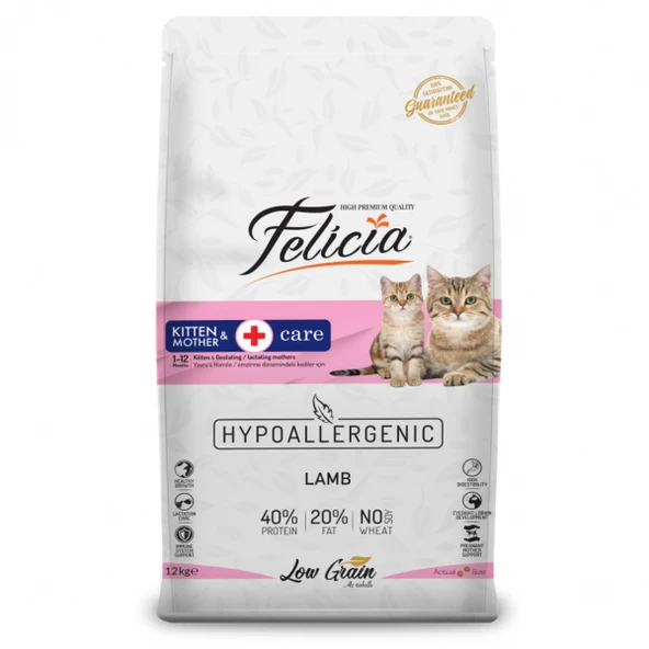 Felicia Kitten & Mother Az Tahıllı Kuzu Etli Yavru Kedi Maması 12 Kg - 1