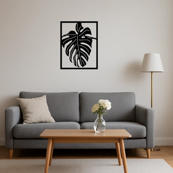 Tropikal Monstera Yapraklı Dekoratif Panel - 4