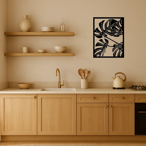 Monstera Bitkisi Desenli İç Mekan Paneli - 2