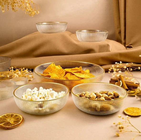 Fecra Loren 5'li Çerez Sunum Seti Gold - 2