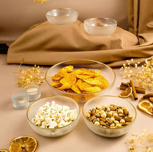 Fecra Loren 5'li Çerez Sunum Seti Gold - 5