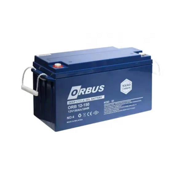 Orbus 12 Volt 150 Amper Deep Cycle Karbon Jel Akü Derin Döngü ürün görseli