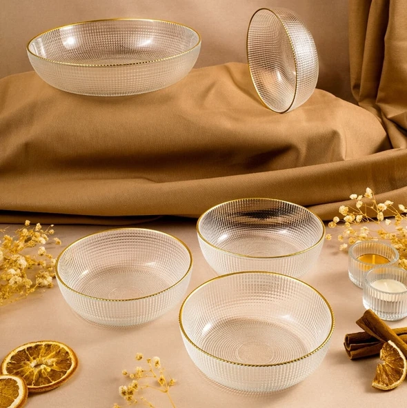 Fecra Loren 5'li Çerez Sunum Seti Gold - 4