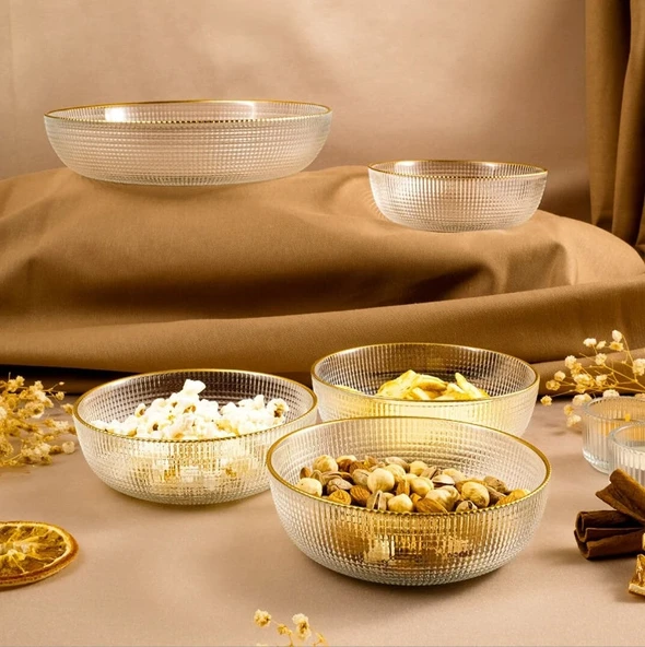 Fecra Loren 5'li Çerez Sunum Seti Gold - 3