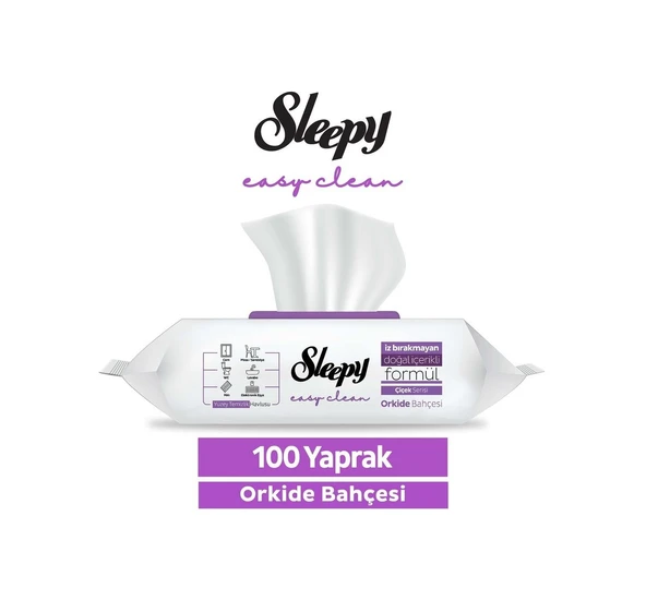 Sleepy Easy Clean Yüzey Temizlik Havlusu 100 Yaprak Orkide Bahçesi ürün görseli 1