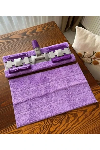 Mucit Home 1 Adet Mandallı Mop Yedek Bezi Mor Renk - Resim 3