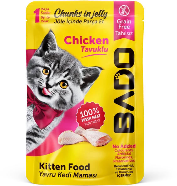 Bado Yavru Kedi Yaş Maması Tavuk 85GR - 1