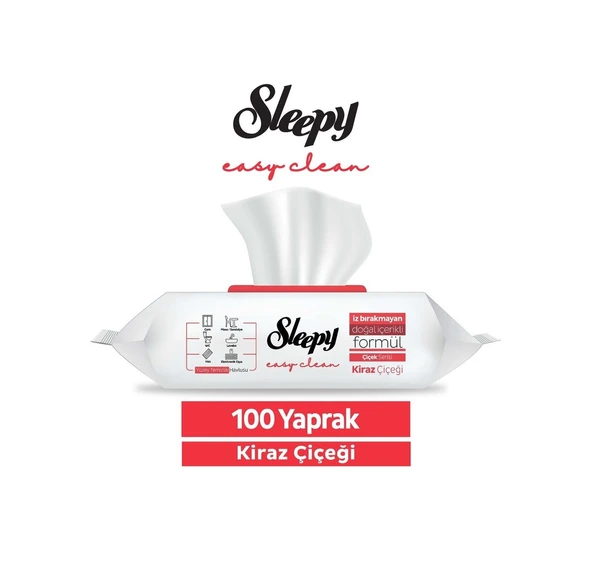 Sleepy Easy Clean Yüzey Temizlik Havlusu 100 Yaprak Kiraz Çiçeği ürün görseli 1