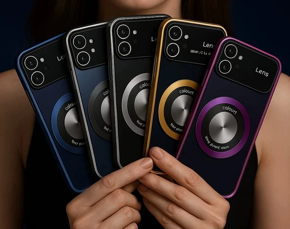 İphone 15 Pro Max Kılıf Kamera Korumalı Magsafe Colourl Mavi - Resim 6