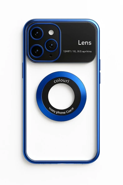 İphone 15 Pro Max Kılıf Kamera Korumalı Magsafe Colourl Mavi ürün görseli