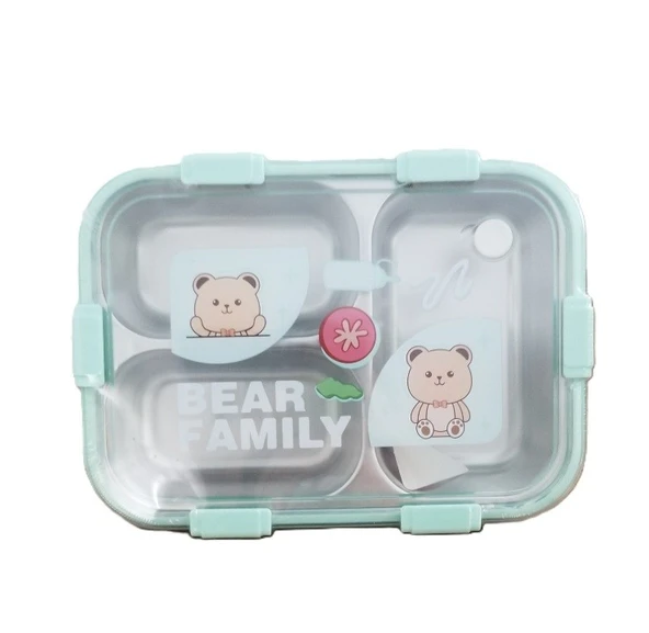 AKILLIELMA -LAXSON BESLENME KABI ÇELİK İTHAL BEAR FAMİLY YEŞİL 97088 0885 - Resim 3