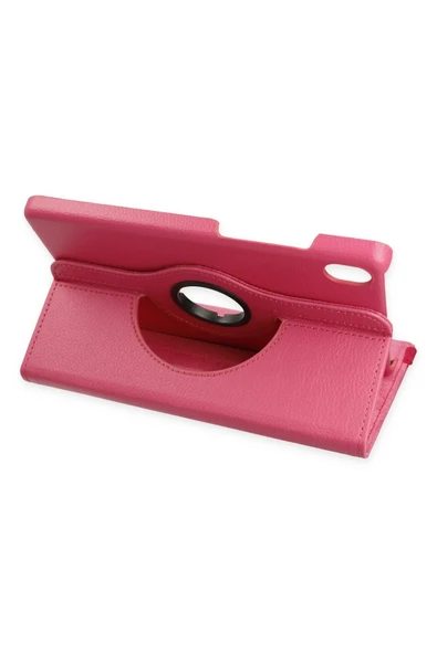 Samsung Galaxy X510 Tab S9 FE 11 Kılıf 360 Tablet Deri Kılıf - Pembe - Resim 4