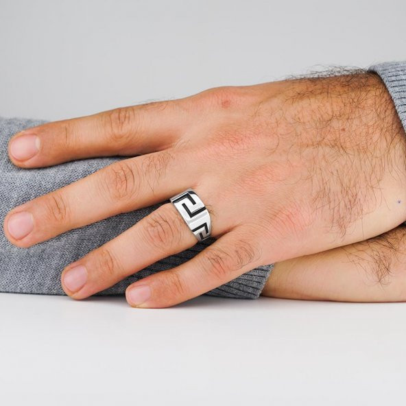 Zikzak Tasarımlı Parlak 925 Ayar Gümüş Yüzük - Resim 2