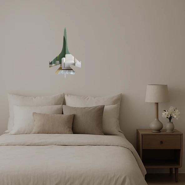 Modern Uçak Tasarımlı Duvar Aynalı Tablosu - Resim 2