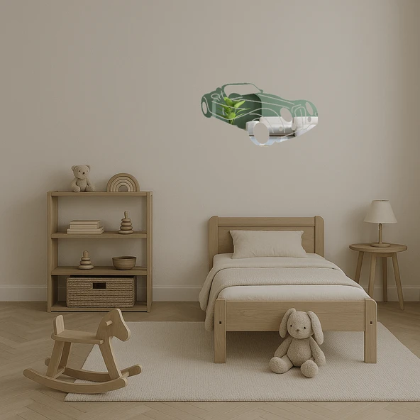 Nostaljik Klasik Araba  Dekoratif Aynalı Tablo - Resim 2