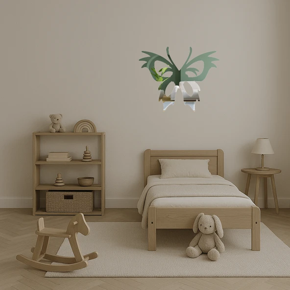 Vintage Kelebek  Duvar Aynalı Tablosu - Resim 4