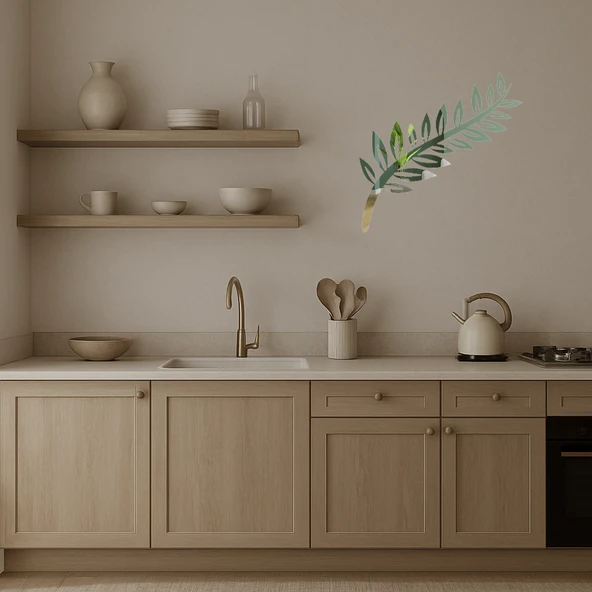 Zeytin Dalı Motifli Dekoratif Aynalı Tablo - Resim 3