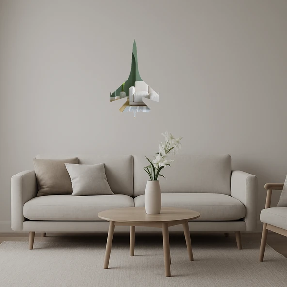 Modern Uçak Tasarımlı Duvar Aynalı Tablosu ürün görseli