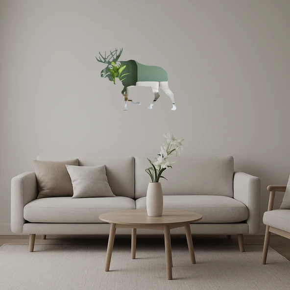 Orman Temalı Geyik Duvar Aynalı Tablosu ürün görseli