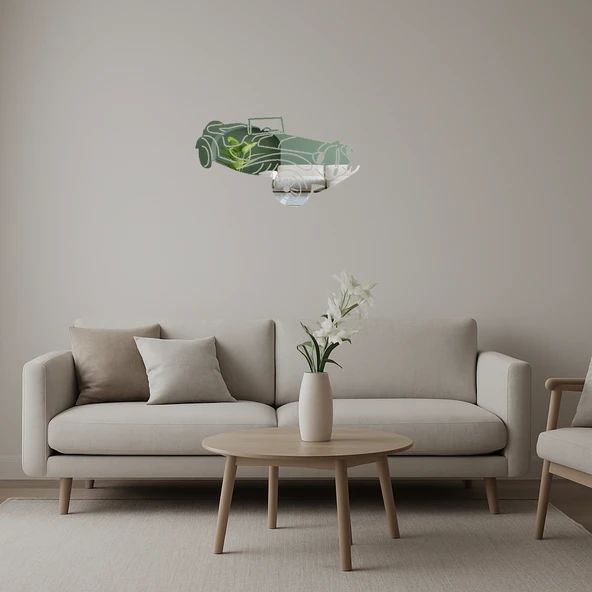 Klasik Otomobil Temalı Dekoratif  Duvar Aynalı Tablosu ürün görseli