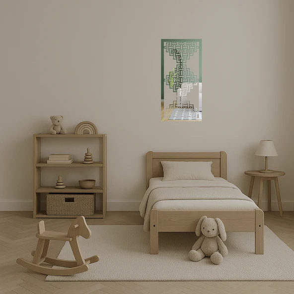 Minimalist Çizgili Dekoratif Aynalı Tablo - Resim 2