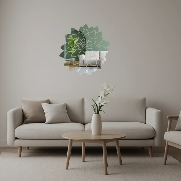 Dahlia Çiçeği Dekoratif Aynalı Tablo ürün görseli